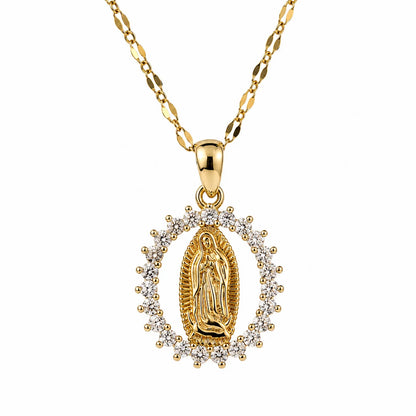 Collar Virgen de Guadalupe · Acabado Dorado Premium