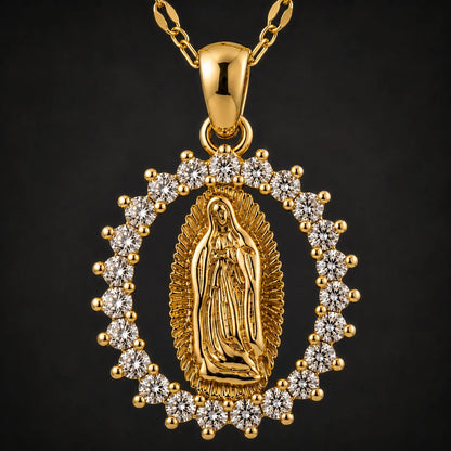 Collar Virgen de Guadalupe · Acabado Dorado Premium