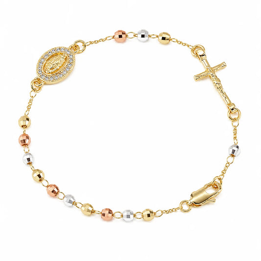Rosary Bracelet · Premium Tri-color Finish