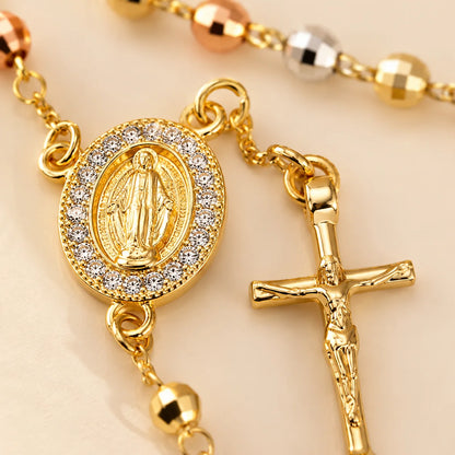 Pulsera Rosario · Acabado Tricolor Premium